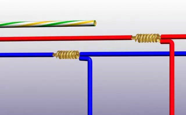 室內(nèi)用電線頭分線連接方法
